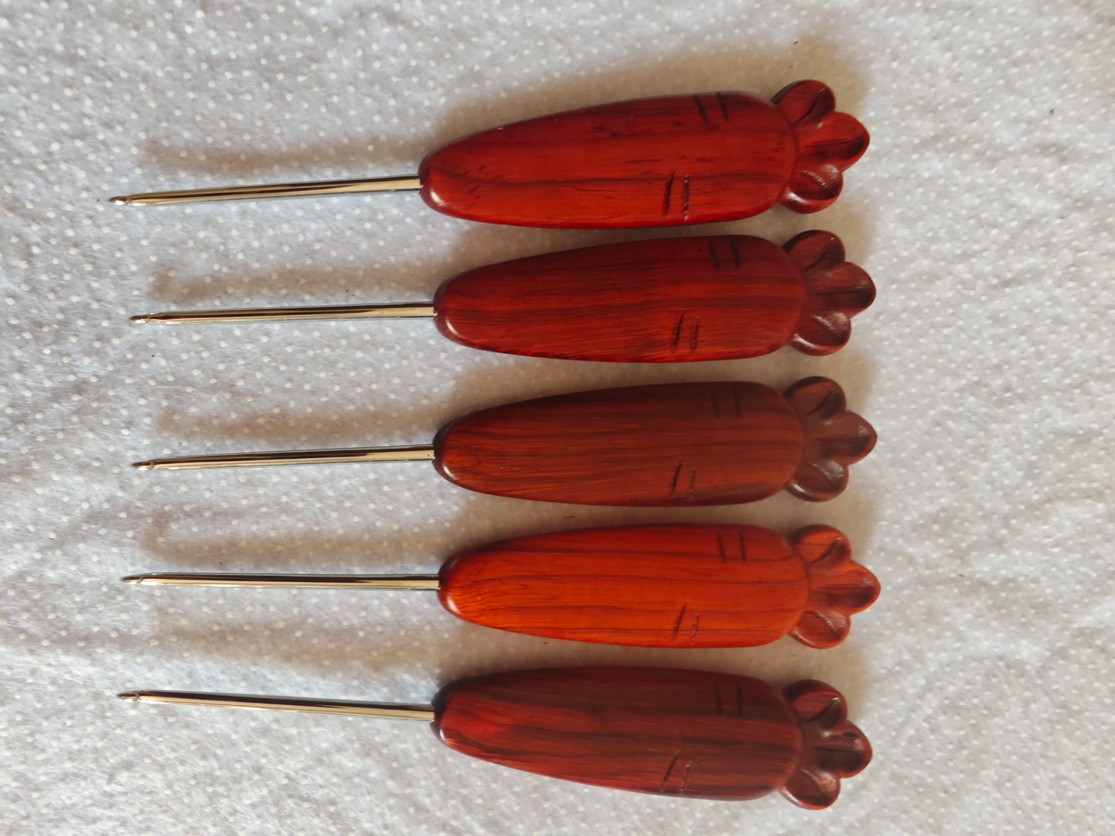 Nuovo Ago da Uncinetto con Manico Corto in Legno di Palissandro, Ago Fine per Uncinetto, Strumento per Lavorazione a Maglia Fai da Te, per Bambole e Lana