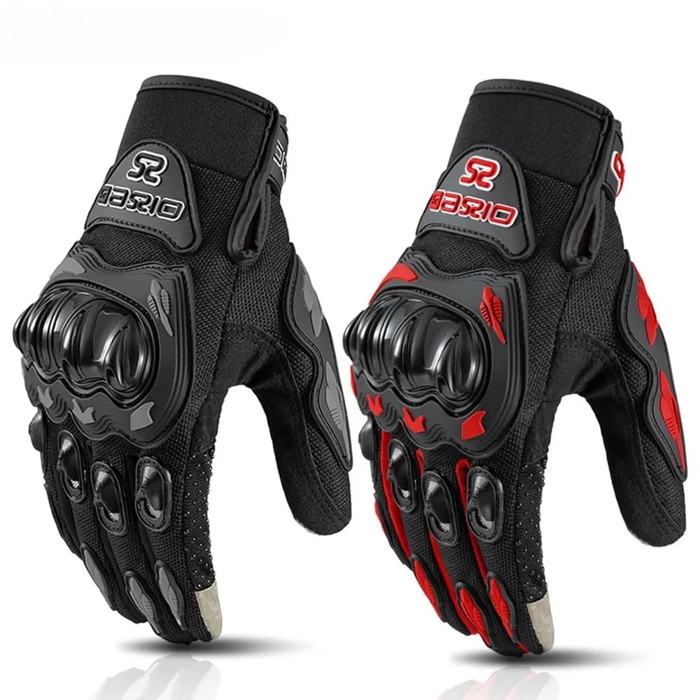 Guanti da Moto Estivi Traspiranti a Dita Intere, Antiscivolo e Resistenti all'Usura, Guanti da Motocross da Corsa, Guanti da Moto Touch Screen