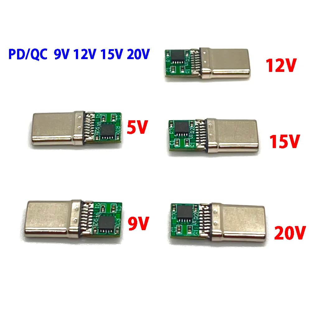 16Pin USB Type-C PD/QC 9V 12V 15V 20V male plug Exhaust card Fast charging module PD 2 3.0 trigger cable DC charging connector QC4