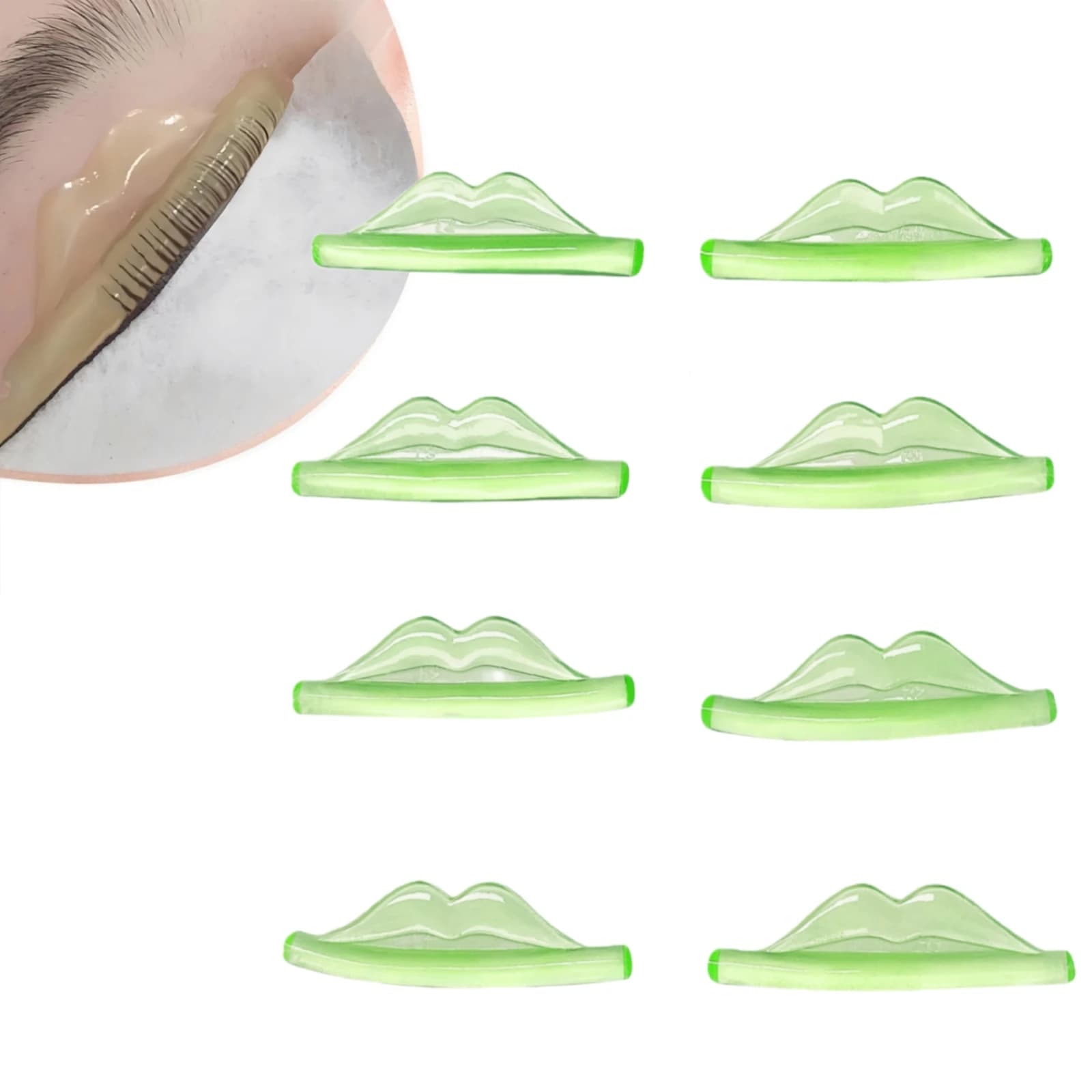 Libeauty 4 Paia Colla Silicone Eyelashes Perm Pad Eyelashes Hanging Rods Shield Elevator 3D Folders Accessories Makeup Tools