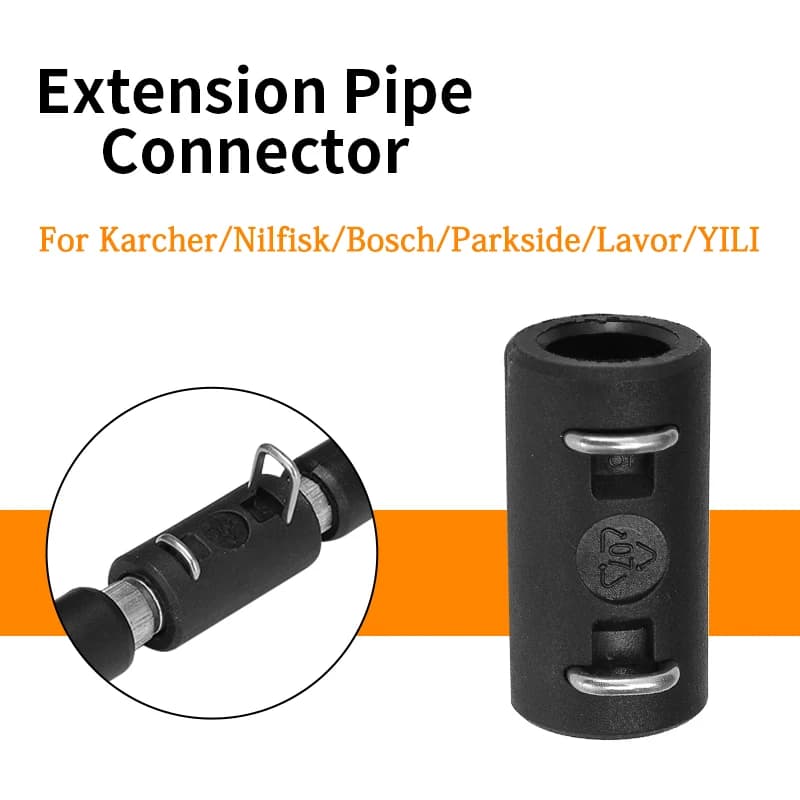Extension Tube Connector for Pipe Cleaner, Adapter for Karcher, Lavor, Parkside, Bosch, Nilfisk, STIHL
