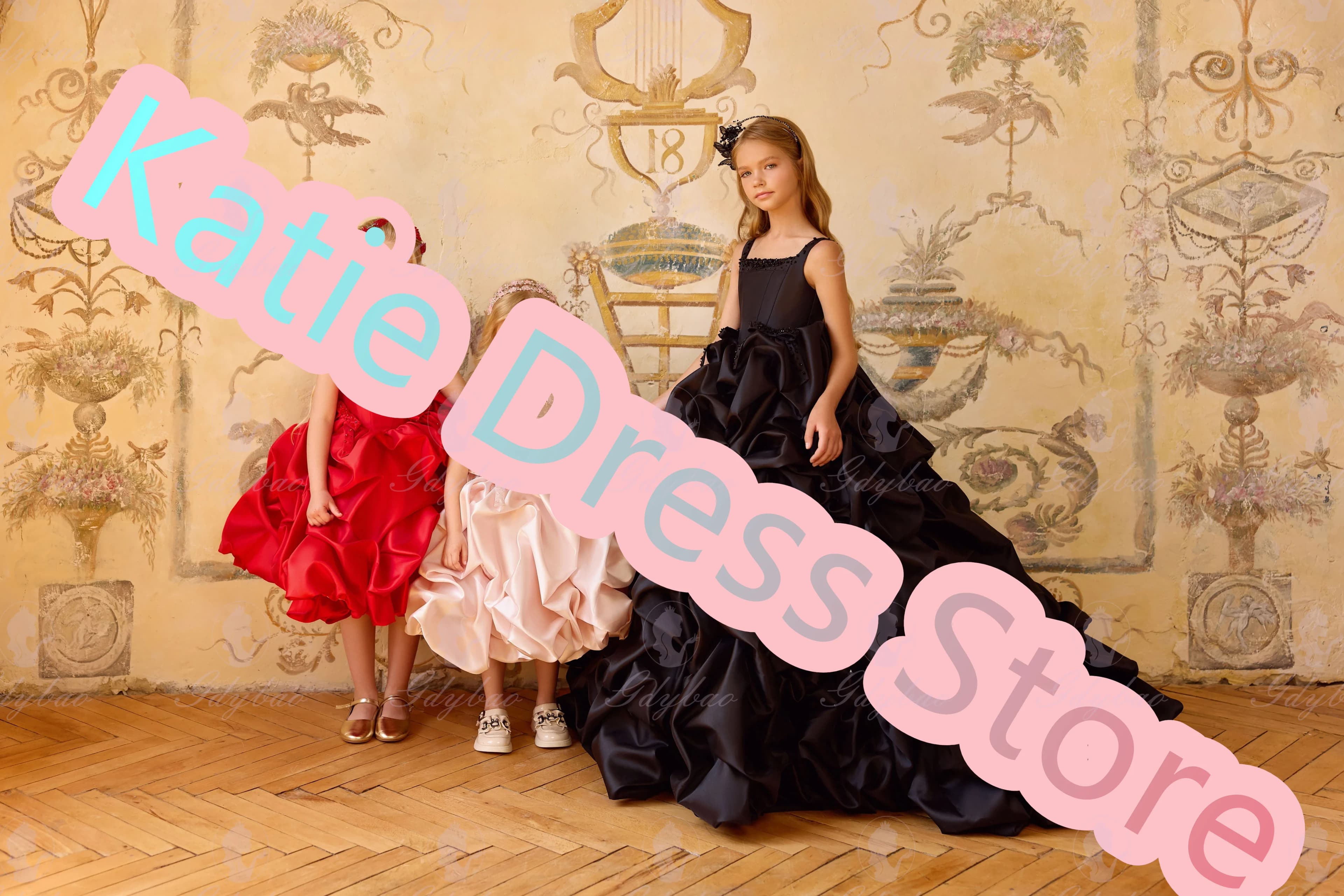 Elegante abito da ragazza di fiore in raso personalizzato per abiti da ballo da prima comunione per feste di compleanno per bambini con perline gonfie senza maniche