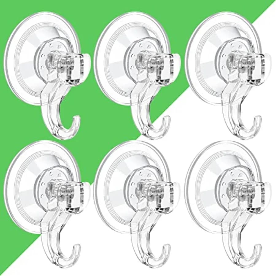 Suction Cup Hooks - Suction Hooks Reusable Powerful Waterproof - Removable Suction Hanger for Shower, Tile, Bathroom, Towel, Ki
