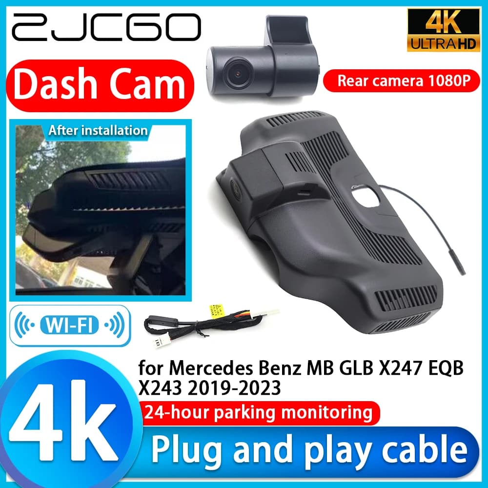 ZJCGO for Mercedes Benz MB GLB X247 EQB X243 2019-2023 Dash Cam DVR 4K Car Camera 2160P with Sony lens Video Recorder 24h