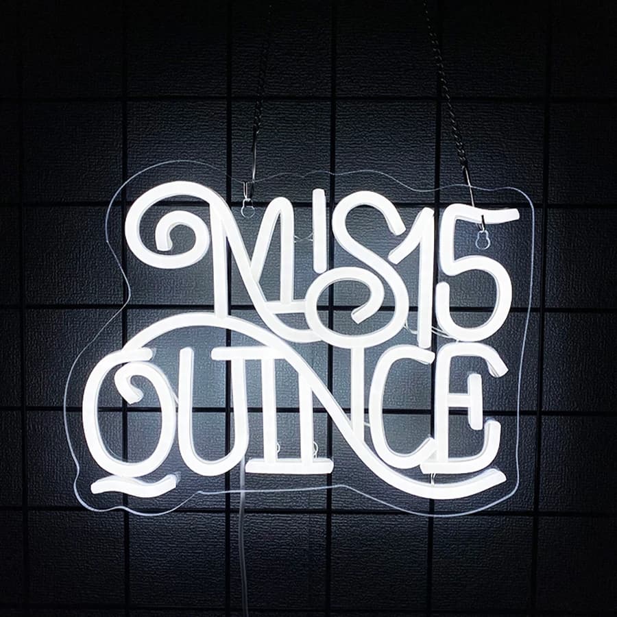 Insegna al neon Mis 15 Quince per decorazione da parete, luce al neon a LED per camera da letto, Natale, festa di compleanno, regalo unico per l'amante, bar pub