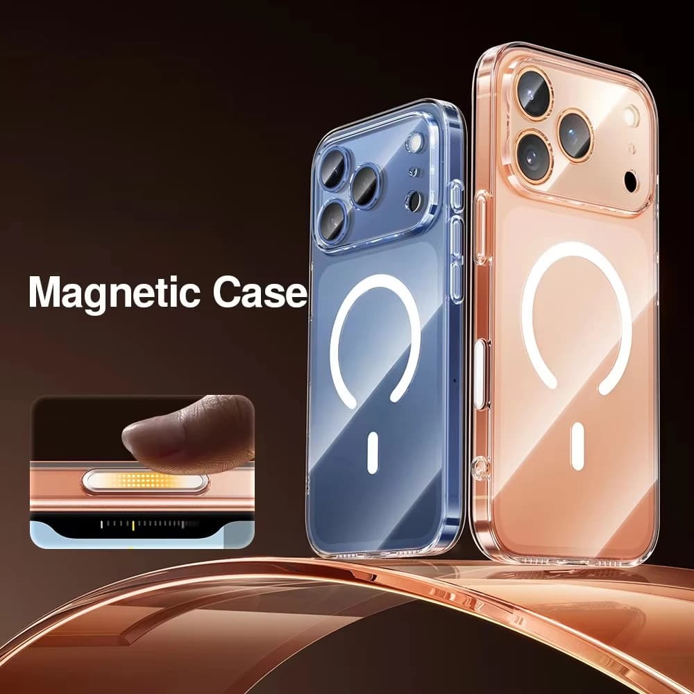 Magnetic Clear Case For APPLE iPhone 17 Pro Max 16 15 14 13 12 11 17 Air For Magsafe Wireless Charging Phone Back Cover 17Promax