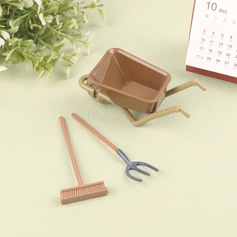 Set di Attrezzi per Giardino e Fattoria in Scala 1:12, Kit Fai-da-Te per Casa delle Bambole, Carrello da Costruzione in Miniatura, Ornamento, Giocattoli per Bambini