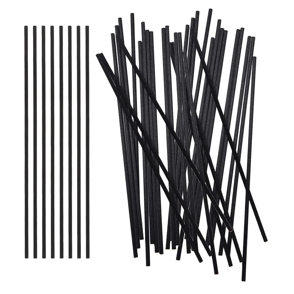 50 Pezzi Bastoncini Diffusori in Legno Naturale Nero da 8,65 Pollici, Ricambio per Diffusore di Aromi Senza Fiamma, Fragranza per Oli Essenziali
