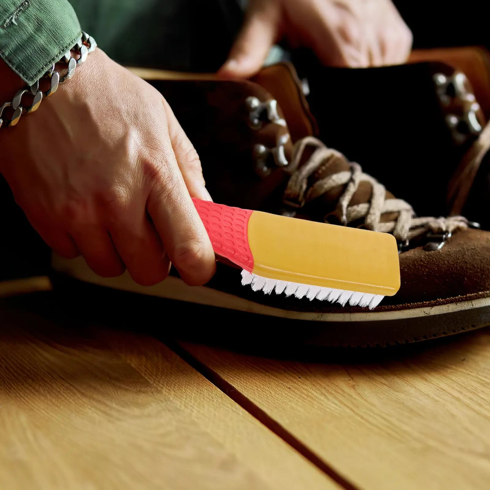 Spazzola per scarpe da 2 pezzi, spazzola per lavanderia con setole morbide, strumento per la pulizia delle scarpe, scrubber multifunzionale per macchie di tessuto per uso domestico