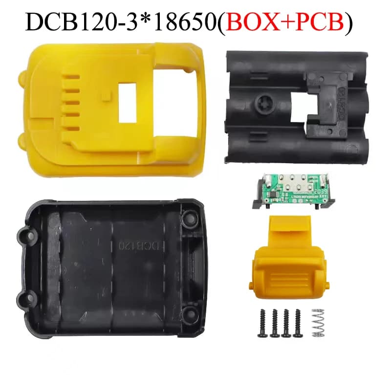 DCB120 3*18650 Batteria Custodia In Plastica PCB Circuito di Ricarica Scatola Per DeWalt 10.8V 12V Batteria Al Litio dcb125 dcb127 Alloggiamenti