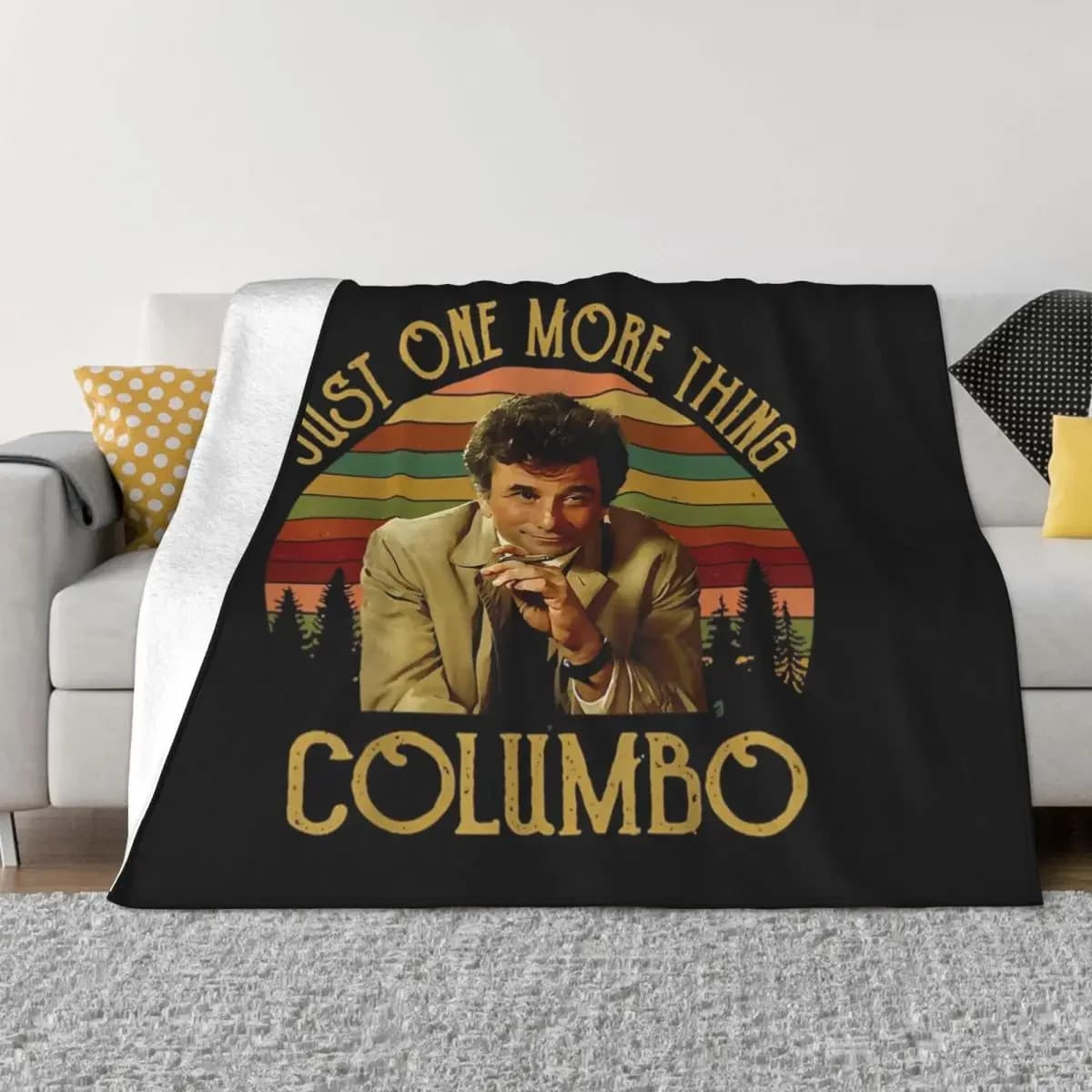 Musica Retro Funny Men Columbo Gifts Music Fans Throw coperta Soft Plush Plaid heavy to sleep coperte Vintage