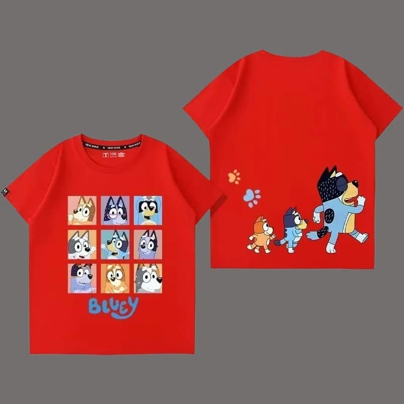 T-shirt casual alla moda per adulti e bambini, in puro cotone estivo, con nuova stampa animata Bruy, da 26 anni di esperienza