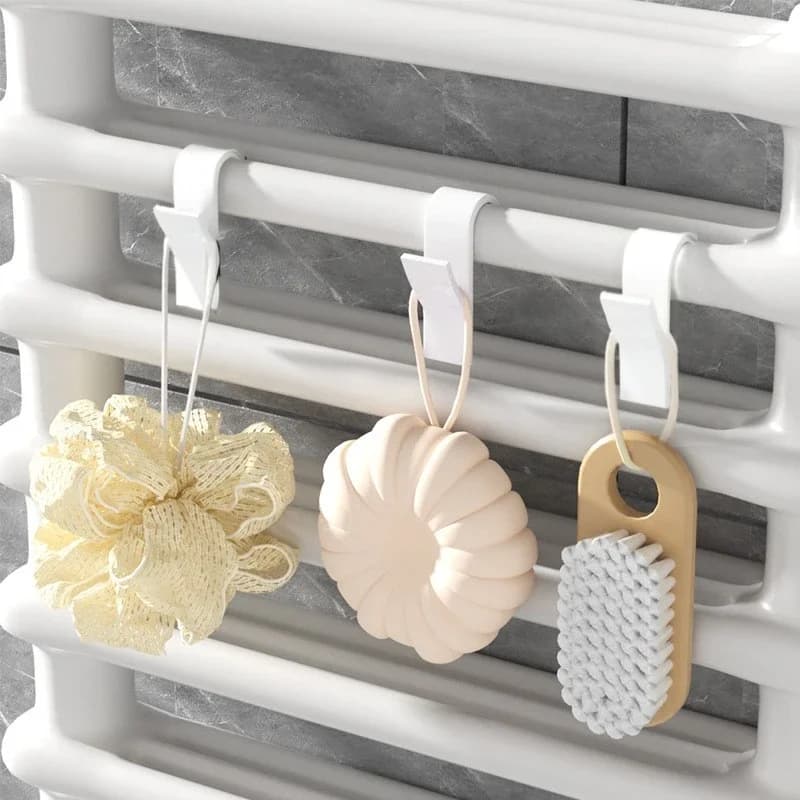 Set di 6 Ganci Appendiabiti per Bagno, Portasciugamani da Doccia, Ganci per Radiatore, Clip per Stendibiancheria, Supporti per Sciarpe