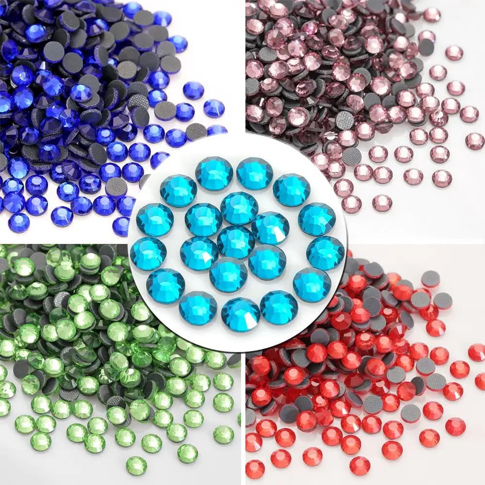 DMC Hot Fix Strass Glitter Strass Flatback vetro cristallo Hotfix pietre ferro su Strass Siam per vestiti e scarpe