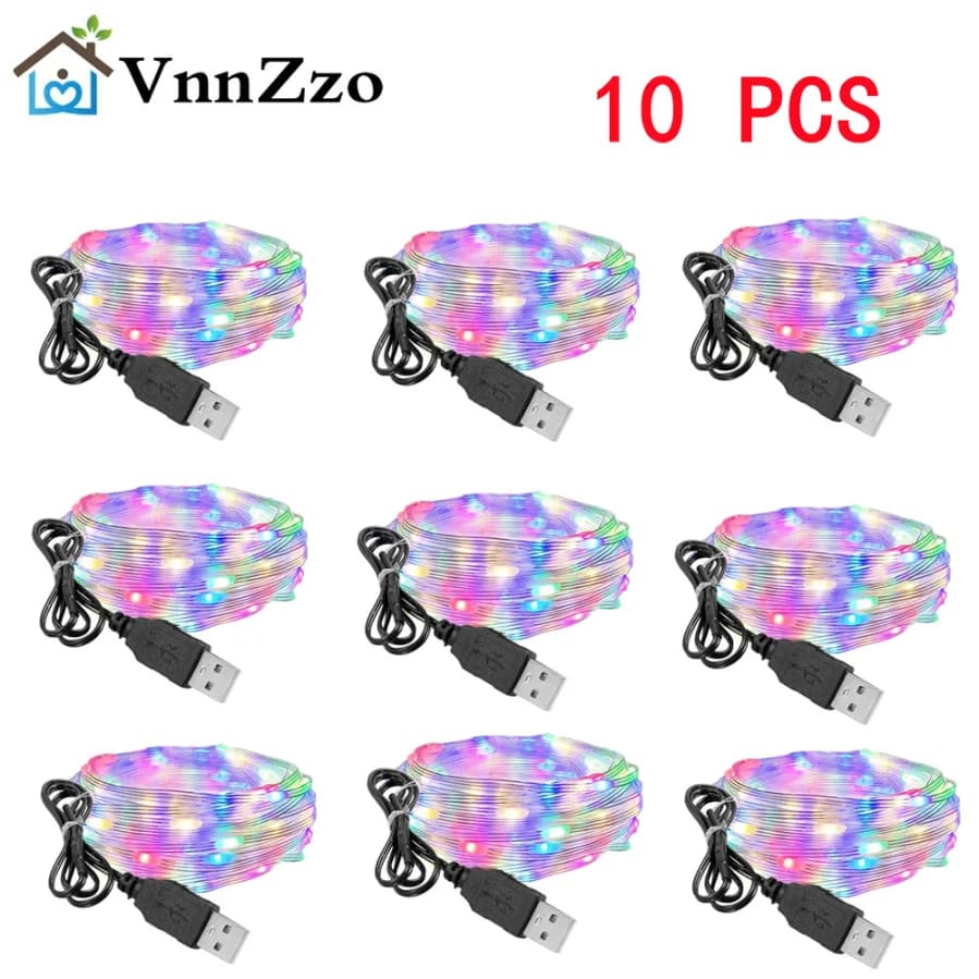 USB LED String Lights 1/2/3/5/20m Waterproof Fairy Lights For Christmas tree Wire Garland Light Christmas Wedding Party Decor