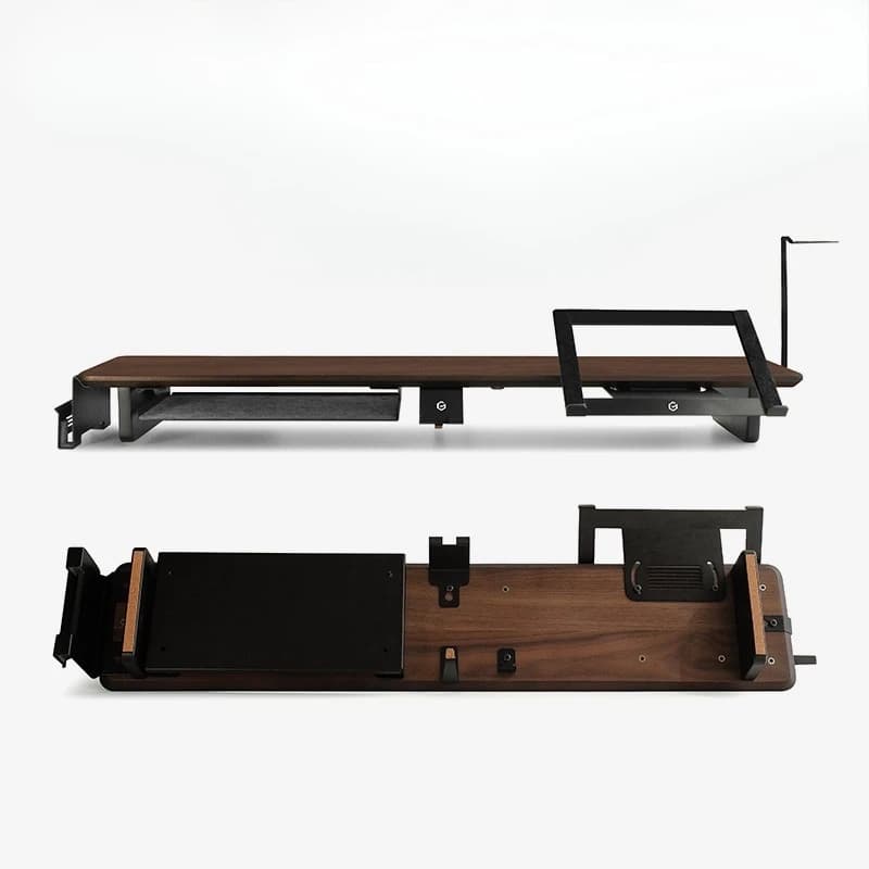 Walnut Monitor Riser Stand, Modular Desk Organizer with Large Storage Shelf, Sturdy Durable for Computer Screens, Home Office