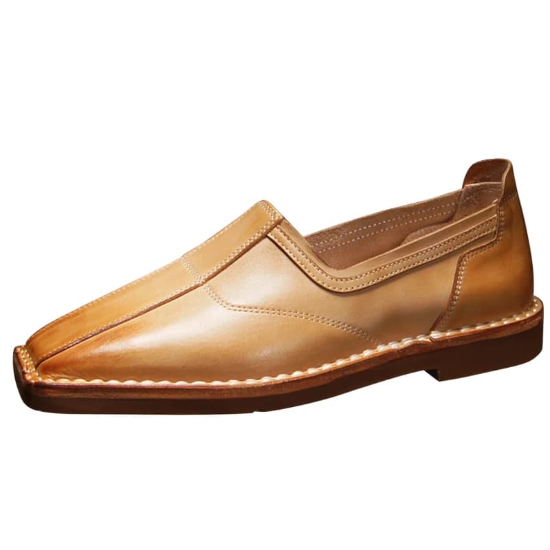 Mocassini da uomo di nuovo design in vera pelle con punta quadrata slip on appartamenti morbidi e comodi scarpe da guida Zapatos Hombre Mocassin