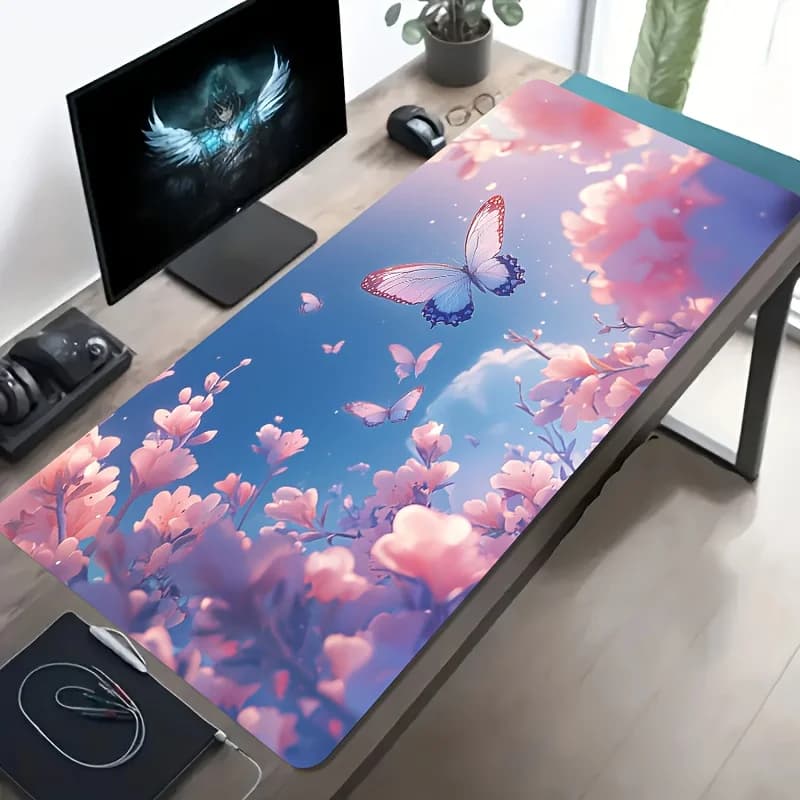 Tappetino da Scrivania per Gaming, Superficie in Tessuto, Base Antiscivolo in Gomma, Grande Tappetino per PC, Laptop, Tastiera e Postazione di Lavoro