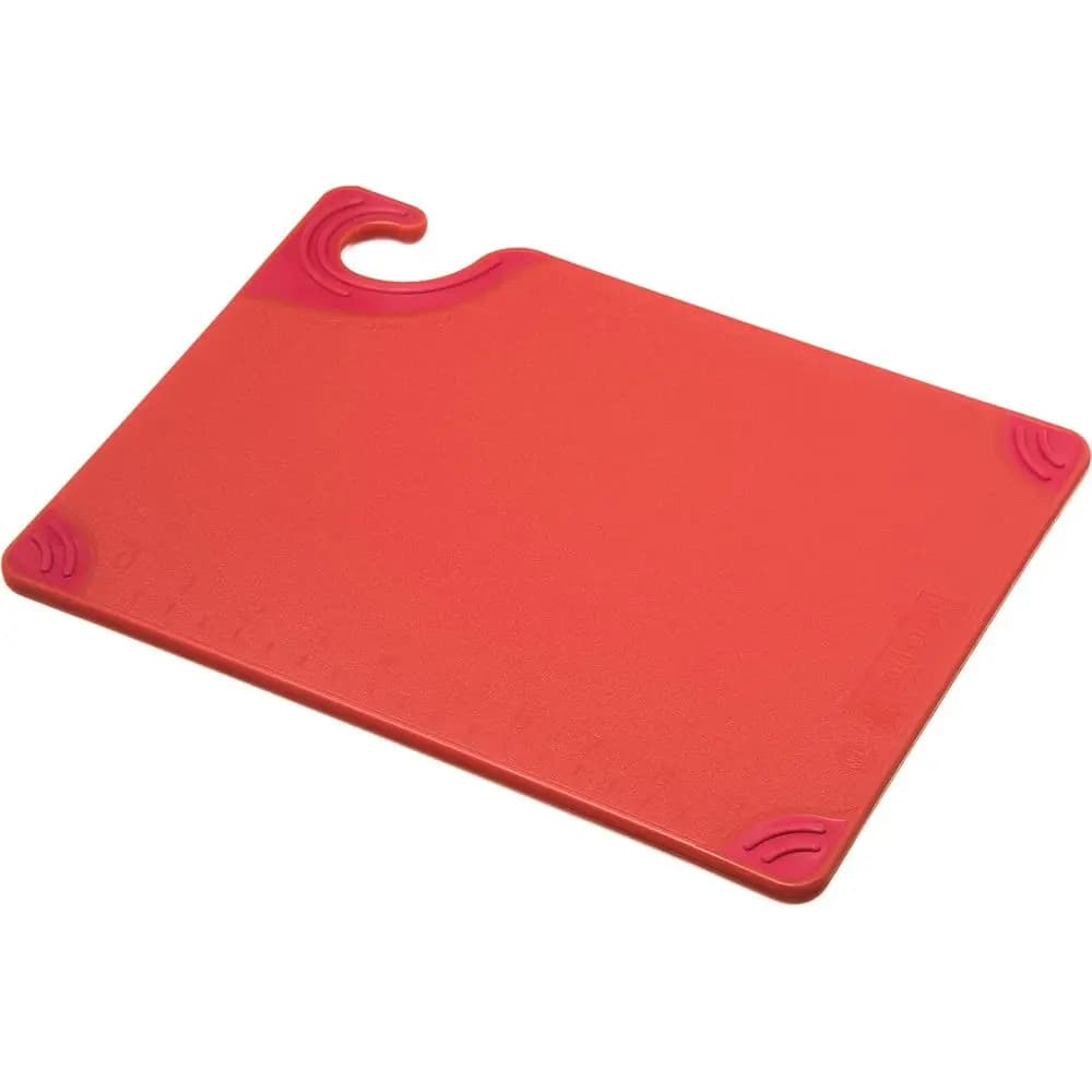 Plastic Cutting Board with Safety Hook, 9 x 12 x 0.375, Red