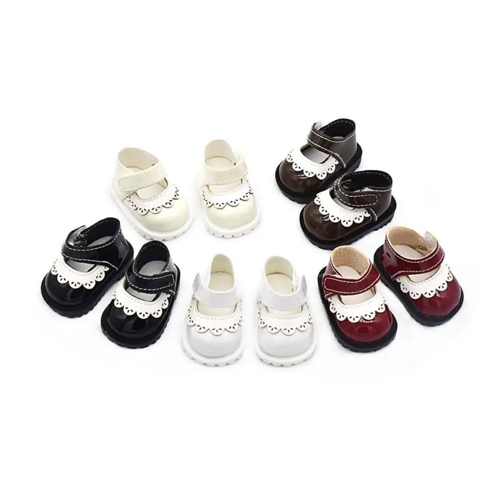 Scarpe da bambola da 5,5 cm in pelle bambola da 14,5 pollici 1/4 bambola mini stivali in pizzo carino per scarpe da bambola da 20 cm per bambole giocattolo regalo