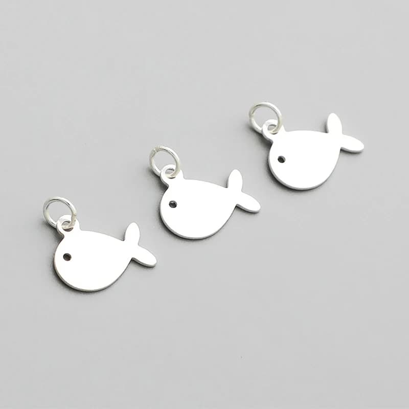 1 pz 925 Sterling Silver Balena/Delfino Piccoli Pendenti E Ciondoli 10.3x8.8mm Carino Pendenti In Argento FAI DA TE Orecchini Bracciali Collana gioielli regali
