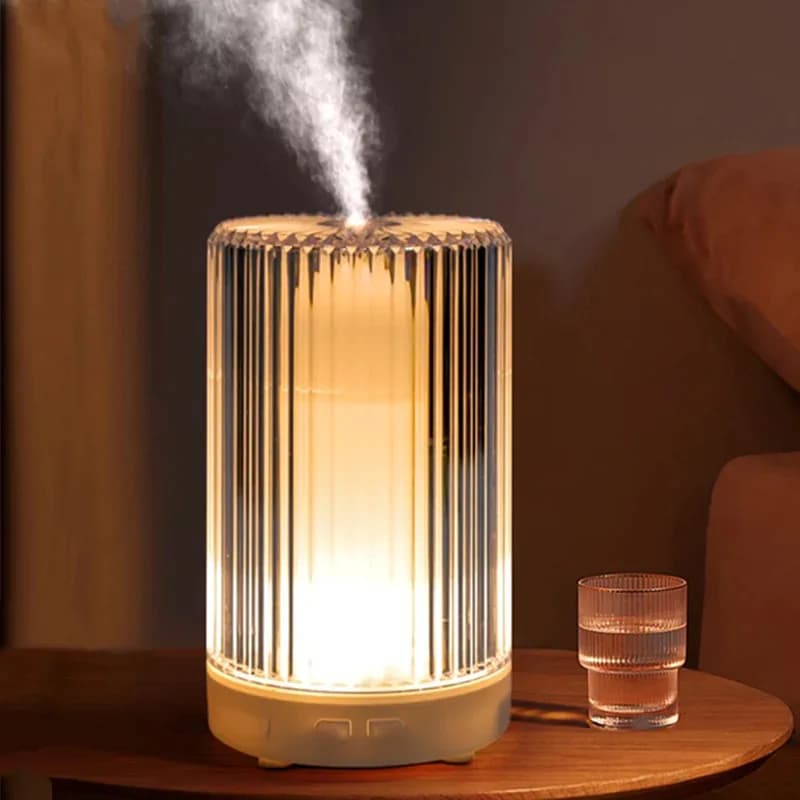 7‑Color LED Night Light Air Humidifier, USB Aromatherapy Cool Mist Humidifier, Portable Desktop Diffuser for Bedroom Office Holiday Gift