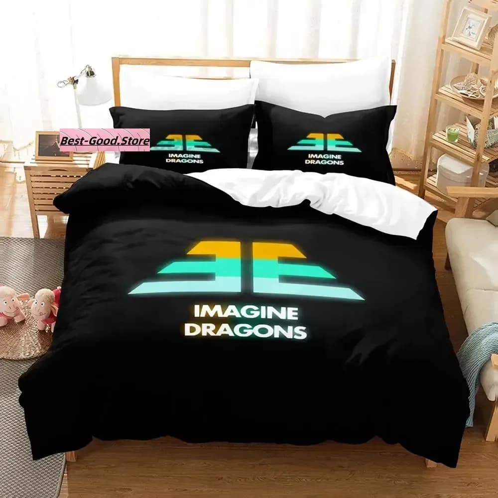 Set di biancheria da letto Imagine Dragons, set di lenzuola per letto singolo, matrimoniale, queen size, king size, per adulti e bambini, set di copripiumini con stampa 3D
