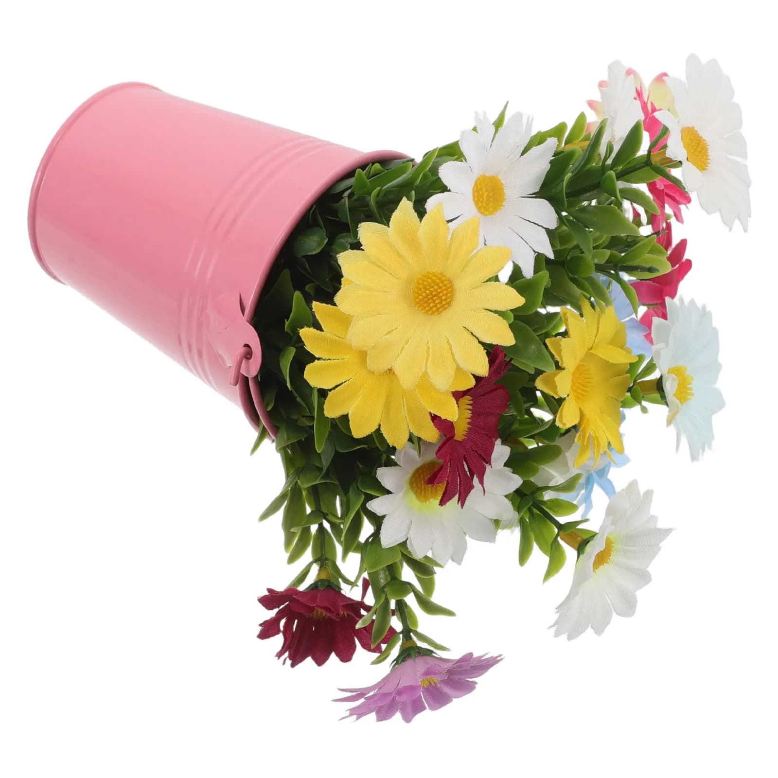 Artificial Daisy Potted Plant Realistic Faux Flower Small Bonsai for Home Wedding Photo Prop Indoor Outdoor Decoration