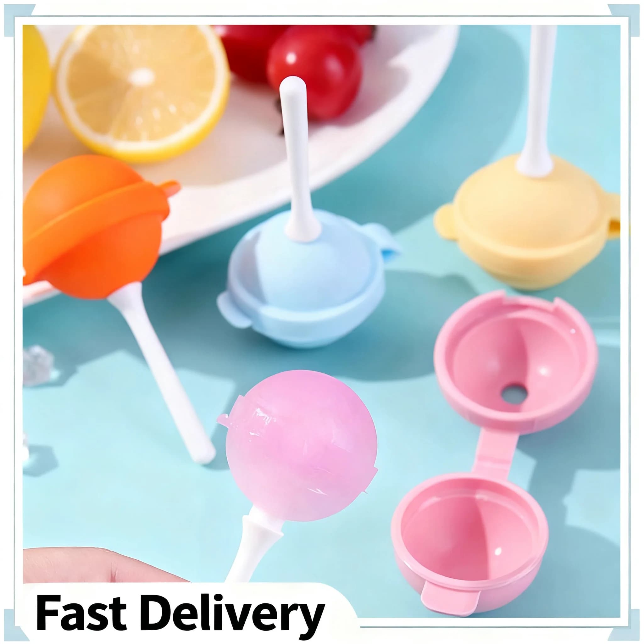 Stampo in silicone per ghiaccioli e gelati, mini stampo per ghiaccioli a forma di lollipop, per uso domestico, per palline di gelato fai da te, strumenti per ghiaccioli fatti in casa