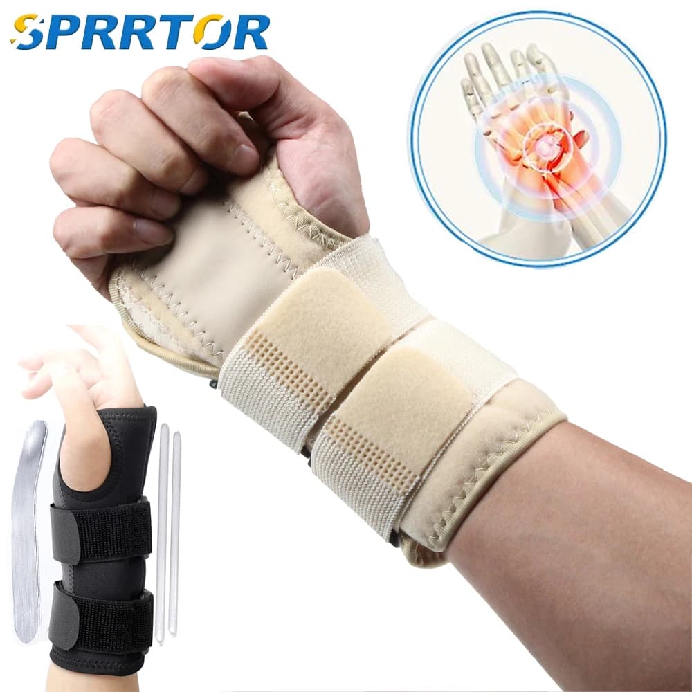 Wrist brace 1 piece for carpal tunnel, night support, adjustable wrist strap left hand, wrist support for women and men