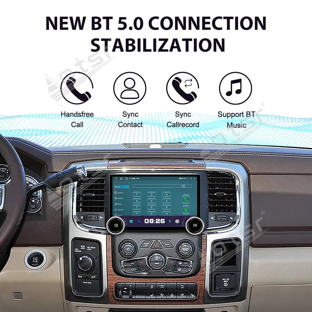 Autoradio da 11,5 Pollici con Doppia Manopola per Dodge Ram 2013-2019, Lettore Multimediale Android 15, Schermo Touch, Navigazione GPS, CarPlay, Stereo DSP