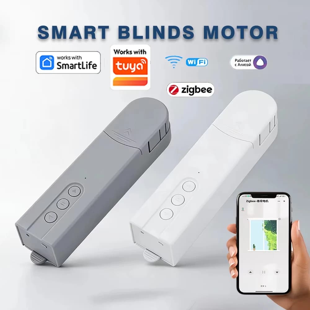 Motore per Tende Smart WiFi Tuya, Azionamento Elettrico Zigbee per Tapparelle con Telecomando RF, Controllo APP, Compatibile con Alexa, Google Assistant, Alice