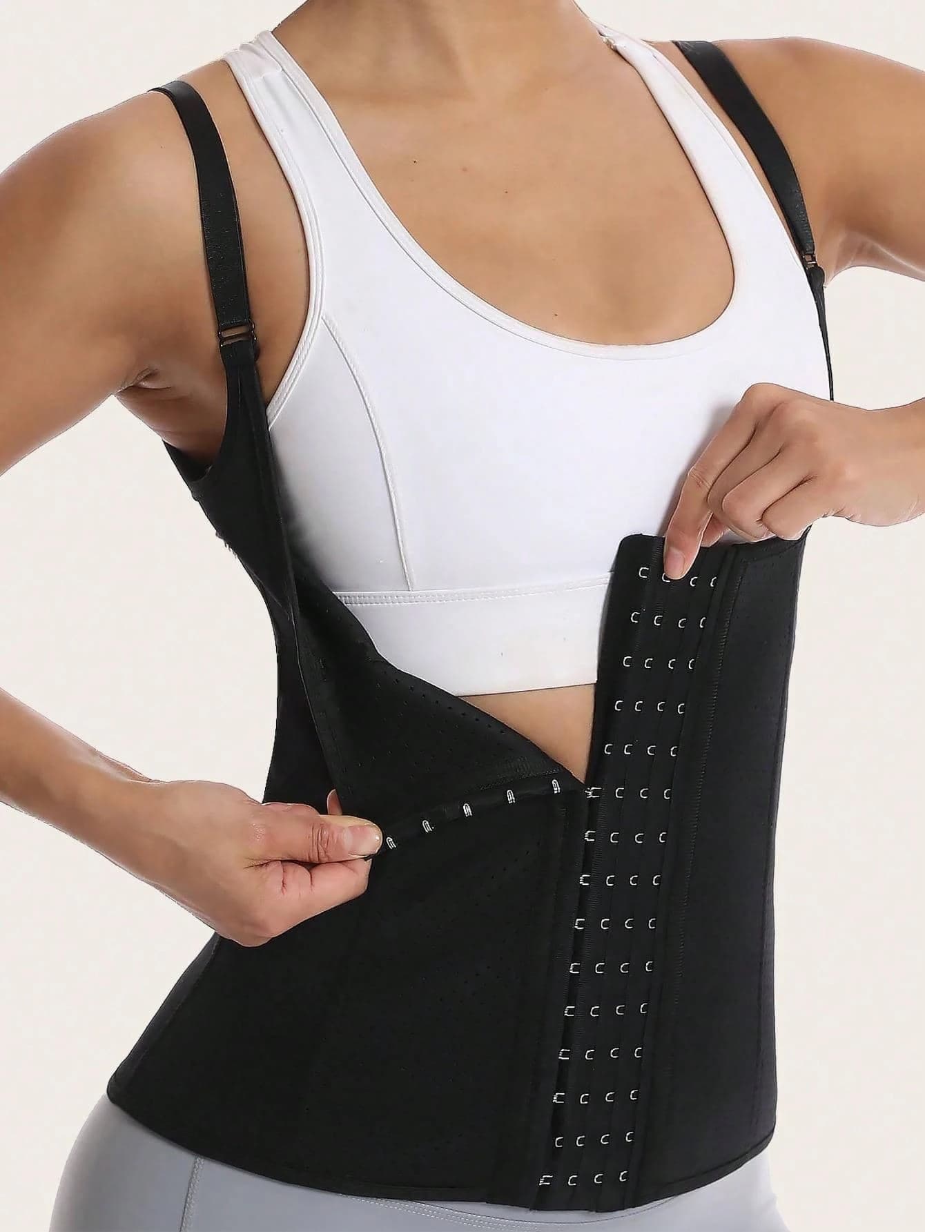 Corsetto modellante da donna per allenamento con gancio regolabile per palestra, corsa, controllo della pancia, modellanti per il corpo