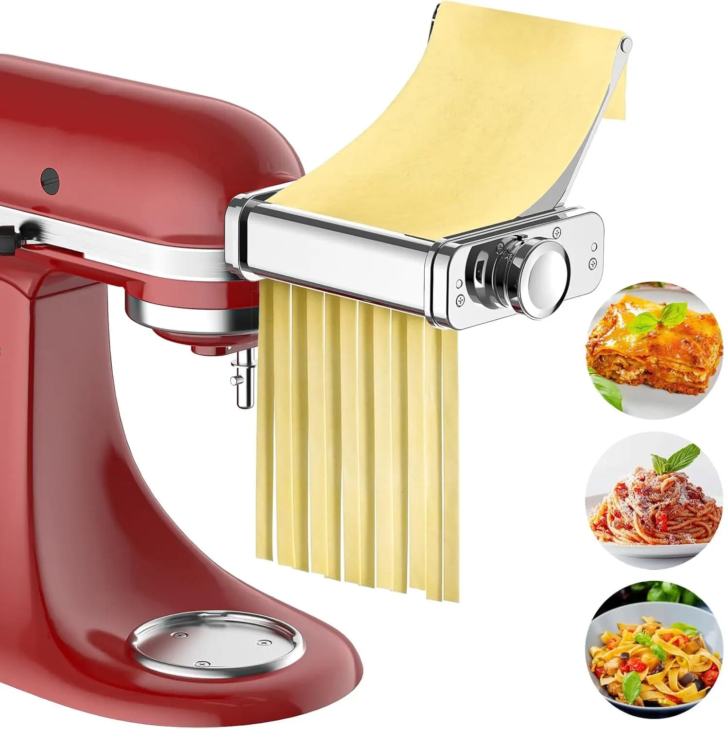 Accessorio per pasta 3 in 1 per robot da cucina Kitchenaid, accessorio Kitchenaid per pasta interamente in metallo, rullo per pasta, spaghetti