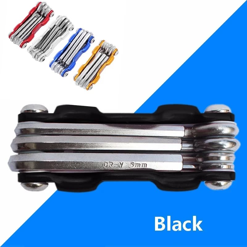 Leggero portatile 7 in 1 Mountain Bike Ciclismo Multi Kit di strumenti di riparazione Set di riparazione per biciclette Cacciavite con chiave a brugola esagonale per raggi