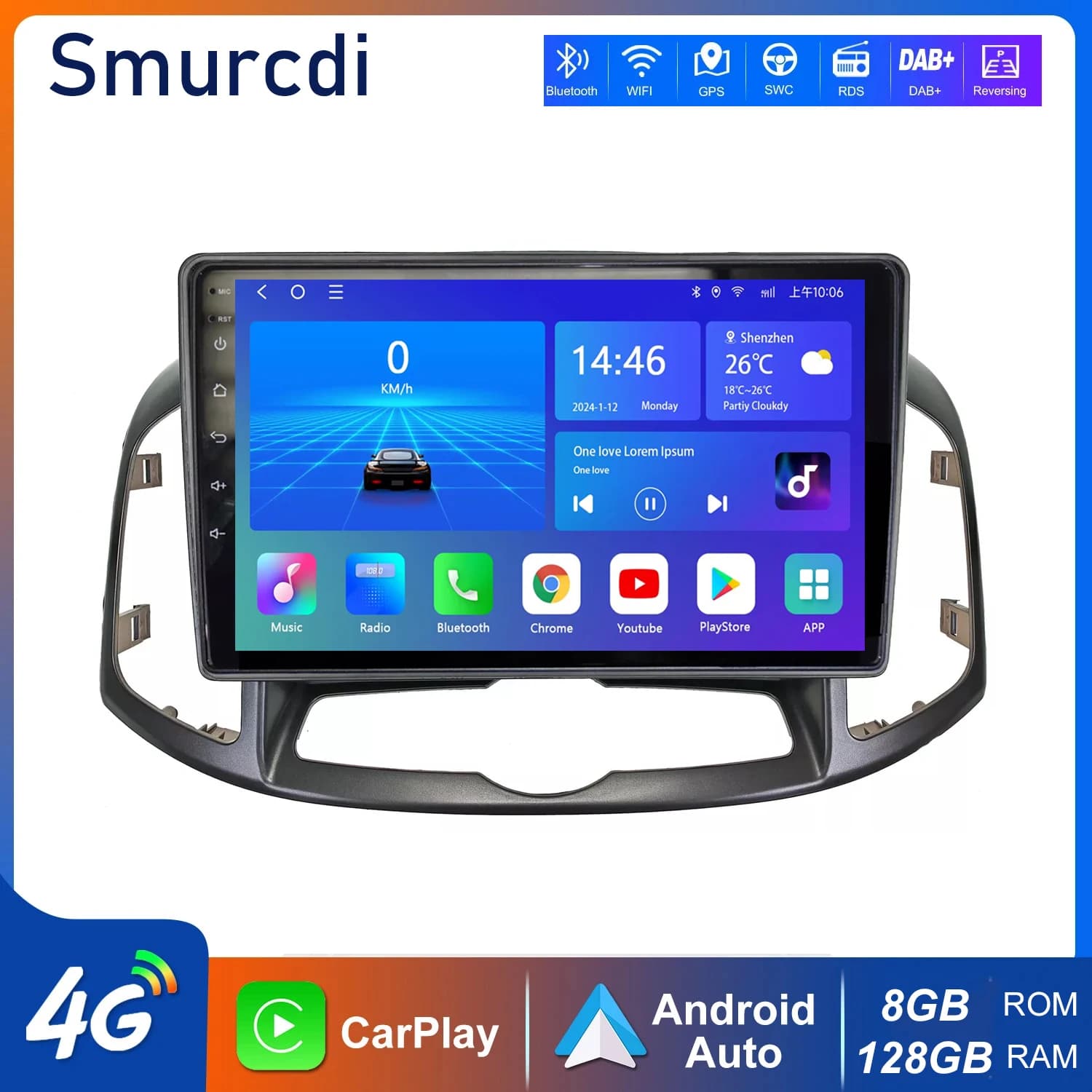 Android 14 Carplay Auto Per Chevrolet Captiva 1 2011 - 2016 4G + WIFI GPS Autoradio Navigazione Lettore Video Multimediale Stereo BT