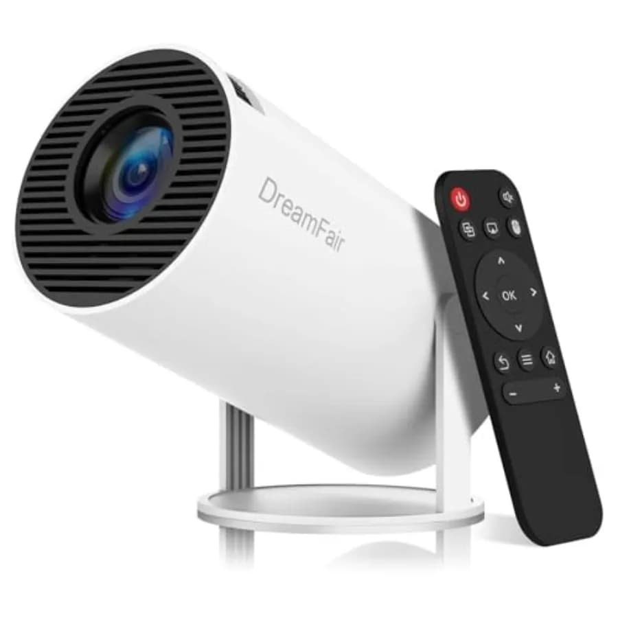 Mini Proiettore con WiFi e Bluetooth, Supporto 4K 1080P, Proiettore Portatile, 170 ANSI, 180° ° Correzione trapezoidale automatica e rotabile