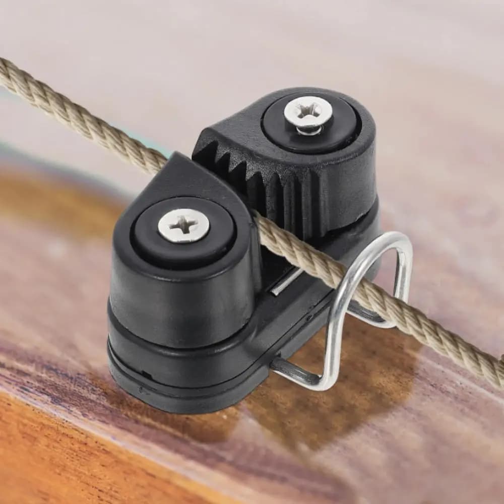 Automatic Double Nylon Ball Rope Clamp Ball Bearing Guide Ring Boat Accessories Flared Leading Ring Lightweight Cam Cleats Boat