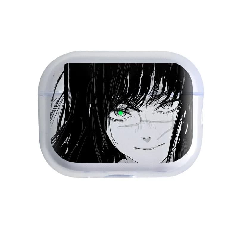 Japan Cool M-Makima Chainsaw Man Silicone TPU Case for AirPods 4 Pro 1 2 3 Transparent Bluetooth Headset Case