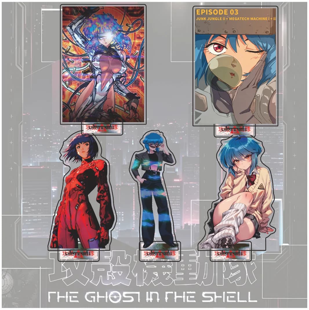Ghost in the Shell Anime Acrylic Stand Pop-up Store Key Chain Home Desk Decor for Fans