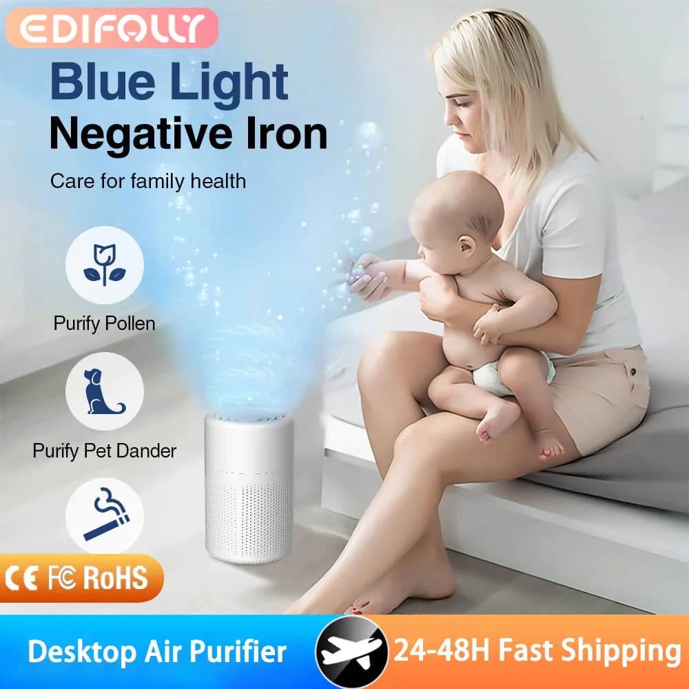 Air Purifier with Active Coal Home HEPA Filter Deodorant Air Purifier Smoke Odor Generator of negative ions Deodorant for Car