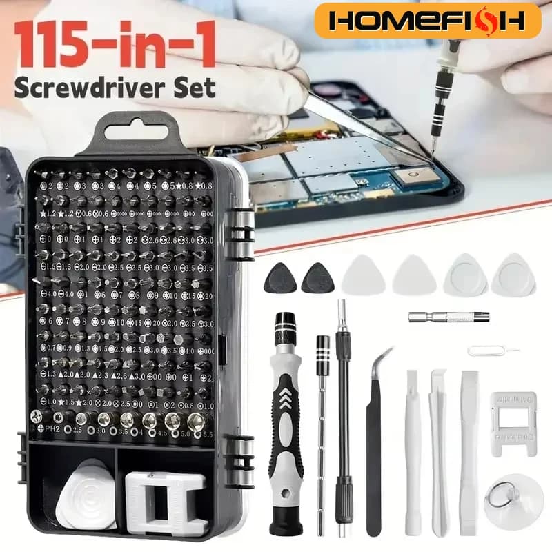 Set di cacciaviti di precisione 115 in 1 Kit di strumenti di riparazione magnetica PRO Electronics con custodia per riparazione computer IPhone PC domestico