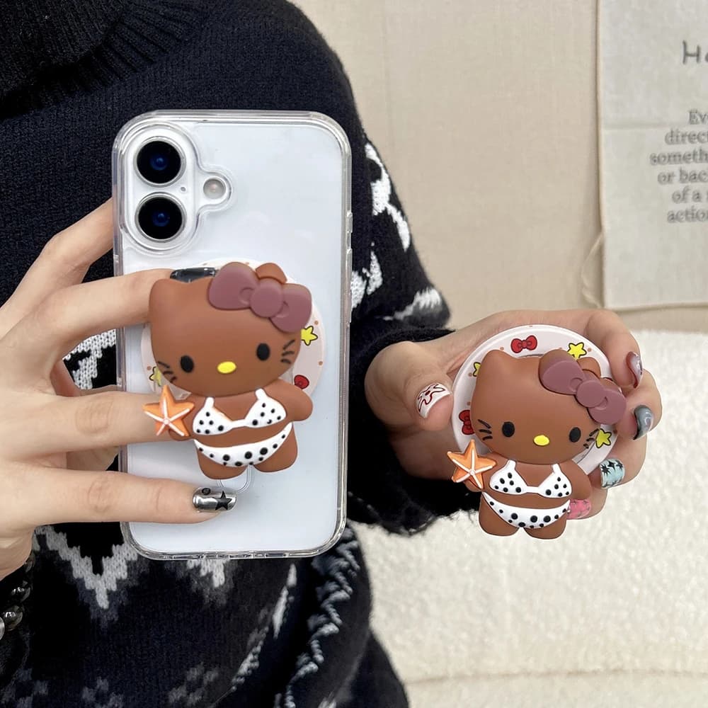 Supporto Magnetico per Telefono con Design Cartoon Sanrio Hello Kitty, Compatibile con iPhone Samsung Magsafe Smart Tok
