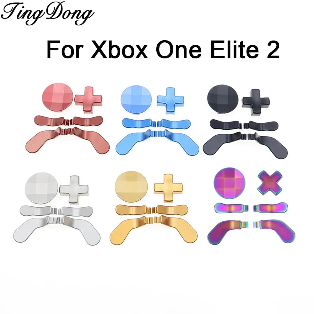 1 set di pulsanti D-Pad in metallo e paddle per grilletti per accessori controller Xbox One Elite 2