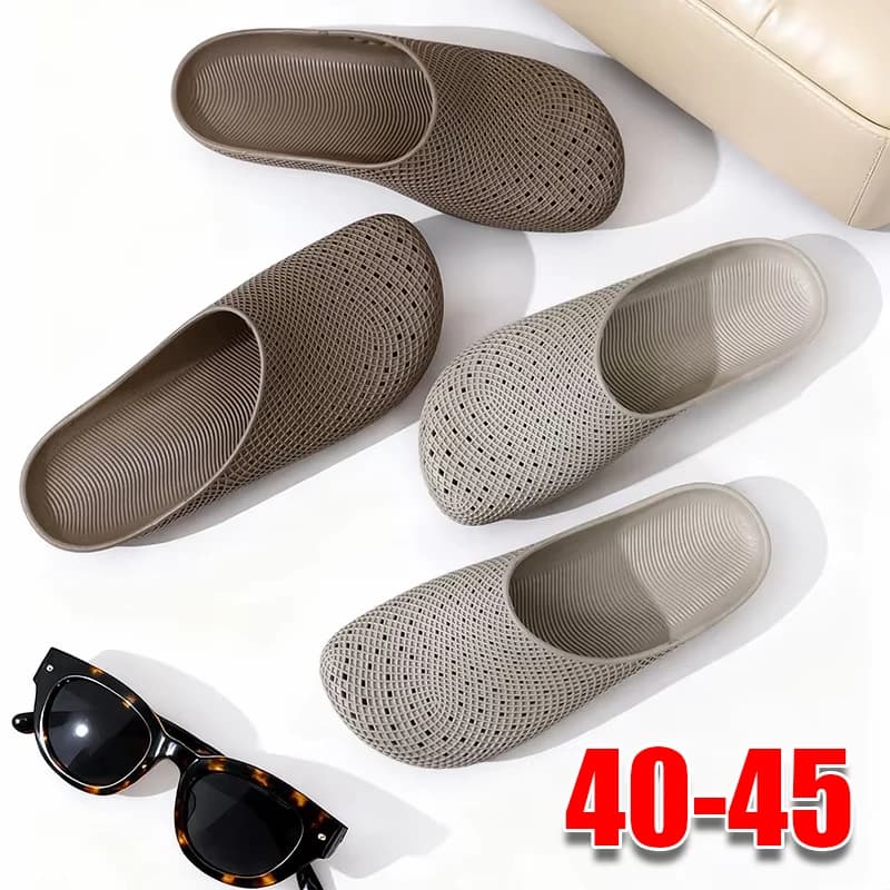 Zoccoli estivi traspiranti e leggeri da uomo con fori di ventilazione, antiscivolo, sandali slip-on da esterno, scarpe da lavoro casual a mezza copertura