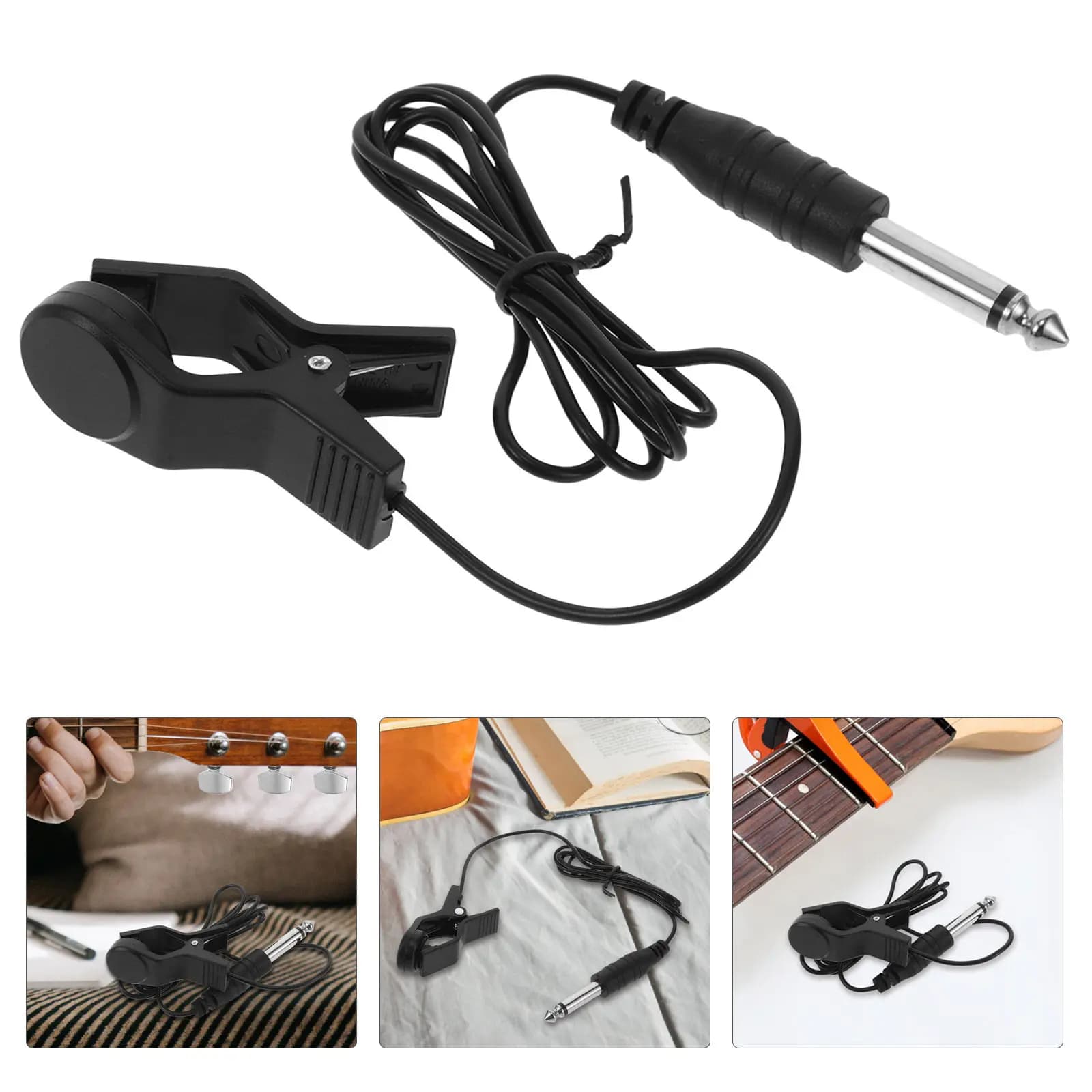 Pickup Clip-on per Chitarra Acustica con Funzione Drum Pad, Universale per Strumenti, Pickup Clip-on per Violino e Mandolino, Accordatore per Violino