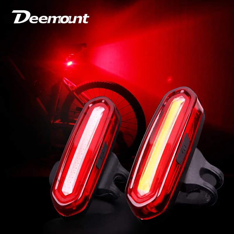 Deemount Bicycle Taillight COB USB Rechargeable for mtb Road Bike Night Riding 4/6 Modes Rear Safety Warning Tail Light Lamp