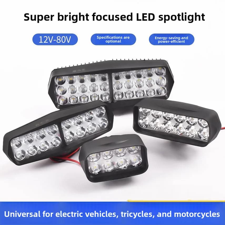 Electric Motorcycle Light Modified With External Spotlight, Super Bright Led Headlight For Three-wheeled Electric Scooters