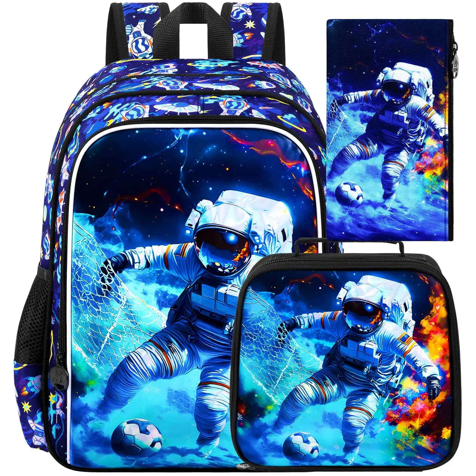 3PCS Durable Kids Daypack Set, Handbag and Pen Pouch, Ergonomic Bookbag for Boys Elementary School Daily Travel