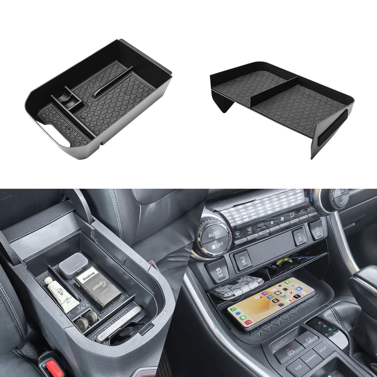 Organizzatore della console centrale per Toyota RAV4 2025 2024 2023 2022 2021 2020 2019 Console centrale Divisori Bracciolo di stoccaggio Scatola per auto Vassoio